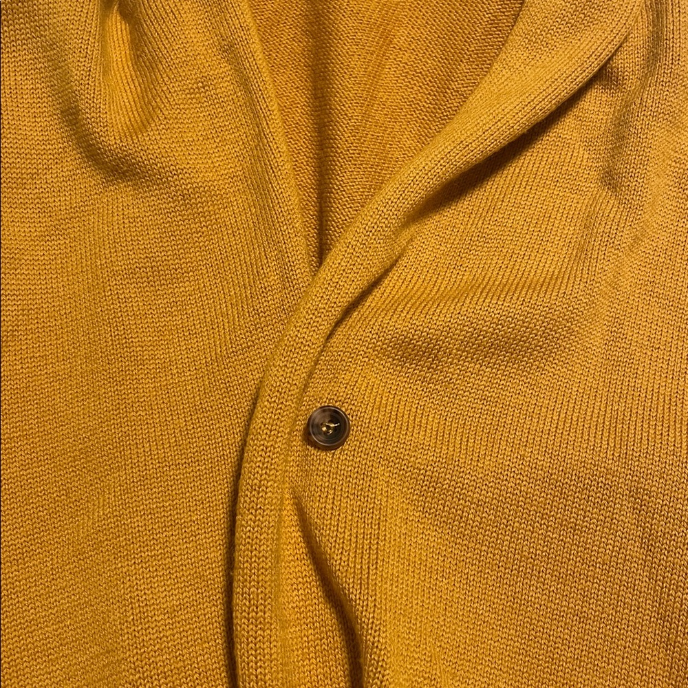 Eskandar Merino Wool Cape Cardigan Women’s One Size Mustard Yellow Lagenlook - Picture 7 of 11